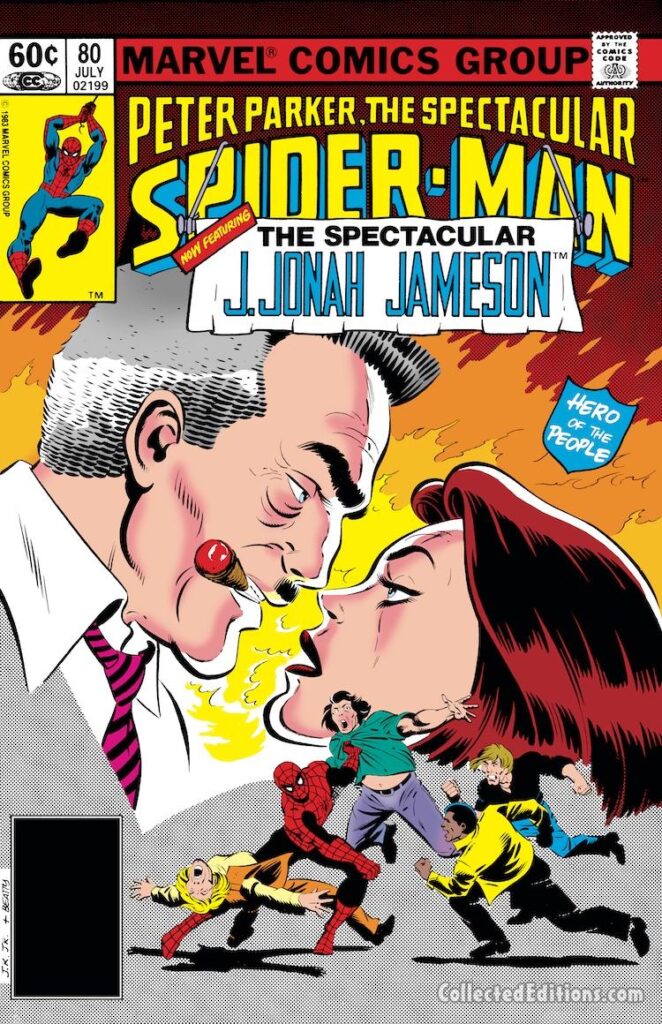 Spectacular Spider-Man #80 cover; pencils, John Romita Jr.; inks, John Beatty; J. Jonah Jameson, Hero of the People, Marla Madison