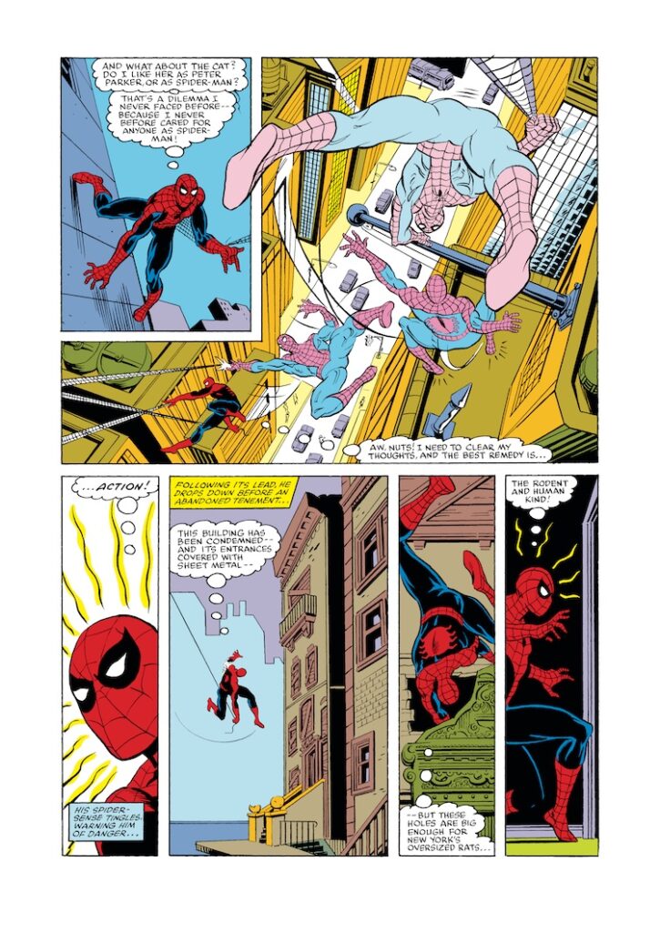 Spectacular Spider-Man #81, pg. 15; pencils, Al Milgrom; inks, Jim Mooney; Spidey Sense