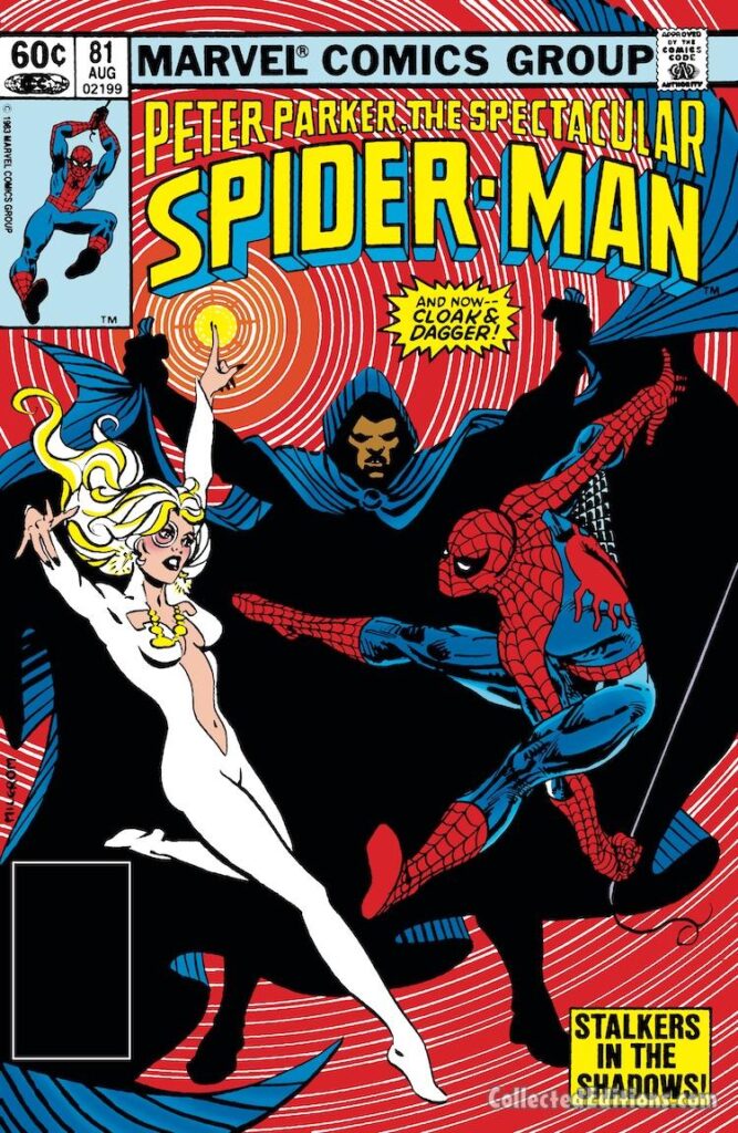 Spectacular Spider-Man #81 cover; pencils and inks, Al Milgrom; And Now Cloak and Dagger, Stalker in the Shadows