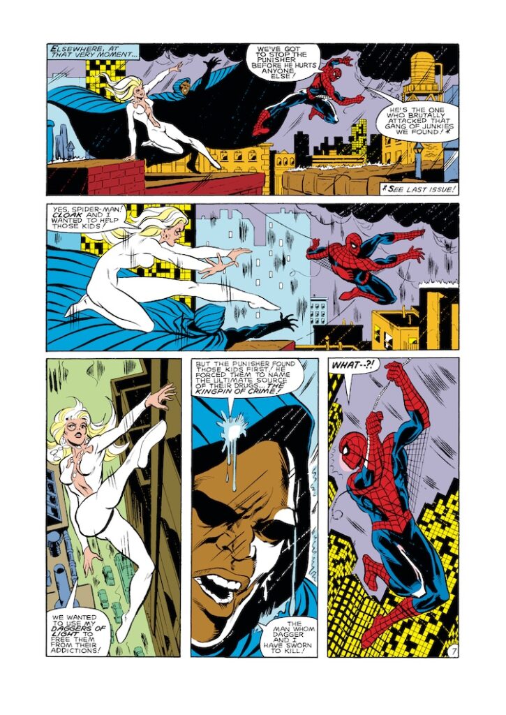 Spectacular Spider-Man #82, pg. 7; layouts, Al Milgrom; pencils and inks, Jim Mooney; Cloak and Dagger