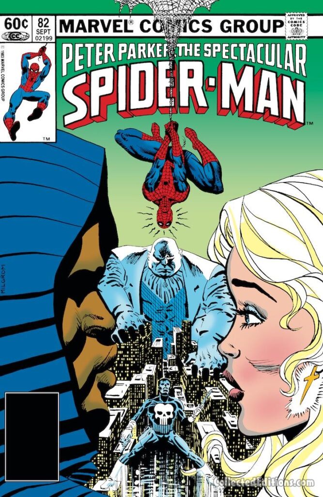 Spectacular Spider-Man #82 cover; pencils and inks, Al Milgrom; Cloak and Dagger, Kingpin, Punisher