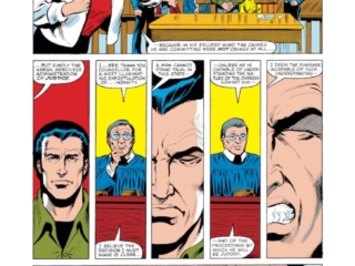 Spectacular Spider-Man #83, pg. 20; pencils, Greg LaRocque; inks, Jim Mooney; Punisher on trial, Frank Castle, insane