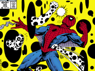 Spectacular Spider-Man #99 cover; pencils and inks, Al Milgrom; the Spot, Peter Parker