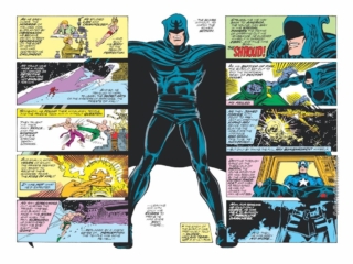 Spider-Woman #13, pgs. 12-13; pencils, Carmine Infantino; inks, Al Gordon; Max Coleridge, double page spread, the Shroud origin