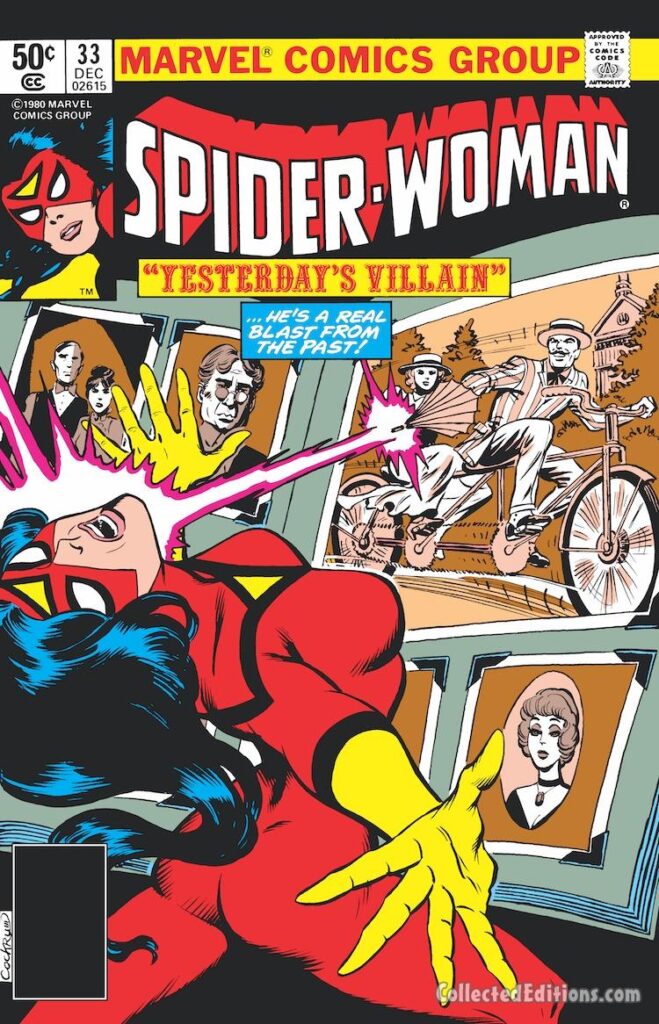 Spider-Woman #33 cover; pencils and inks, Dave Cockrum; Turner D. Century, Yesterday's Villain