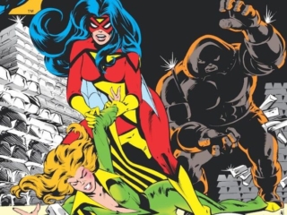 Spider-Woman #37 cover; pencils and inks, Steve Leialoha; Juggernaut, Siryn, Theresa Cassidy, first appearance, Lissen Up Troops, Nick Fury's In This One, Too