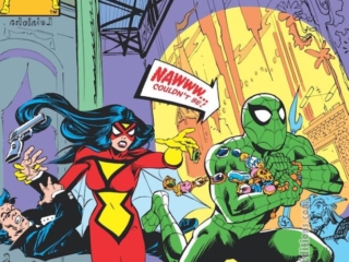 Spider-Woman #45 cover; pencils and inks, Steve Leialoha; Spider-Man, Impossible Man, Nawww&hellip;couldn&rsquo;t be