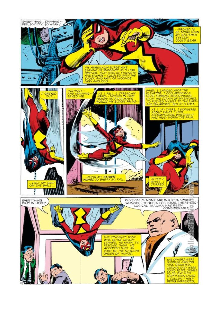 Spider-Woman #46, pg. 18; pencils and inks, Steve Leialoha; Kingpin, Jessica Drew