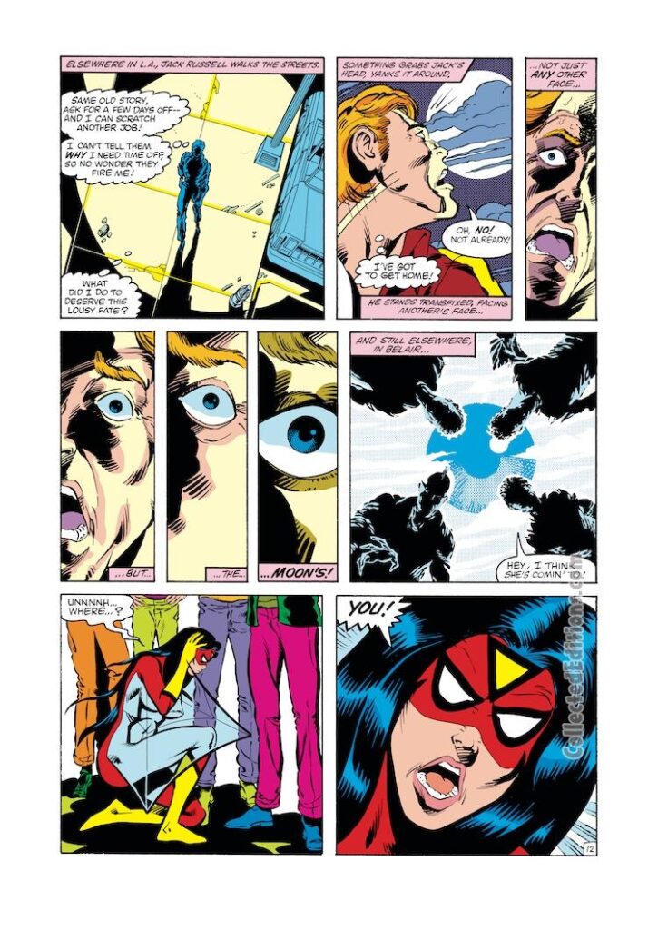 Spider-Woman #48, pg. 12; pencils, Brian Postman; inks, Sam de la Rosa; Jack Russell, Werewolf by Night