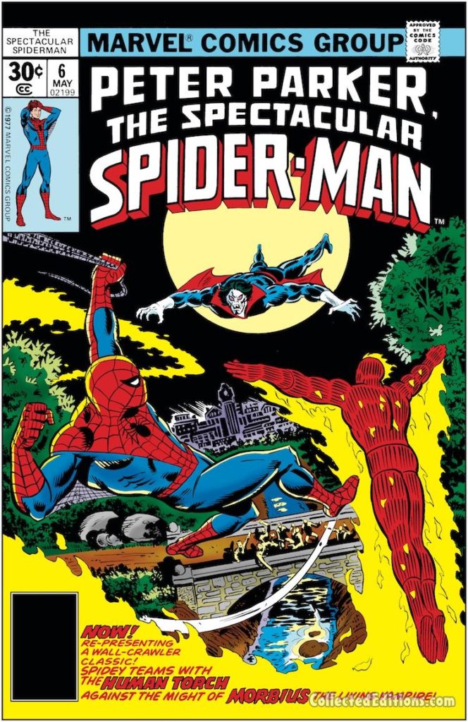 Peter Parker the Spectacular Spider-Man #6 cover; pencils and inks, Al Milgrom; Human Torch/Morbius