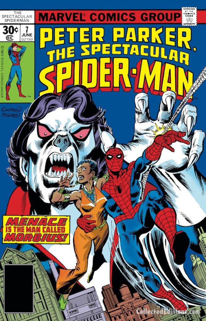 Peter Parker the Spectacular Spider-Man #7 cover; pencils, Dave Cockrum; inks, Al Milgrom; Morbius