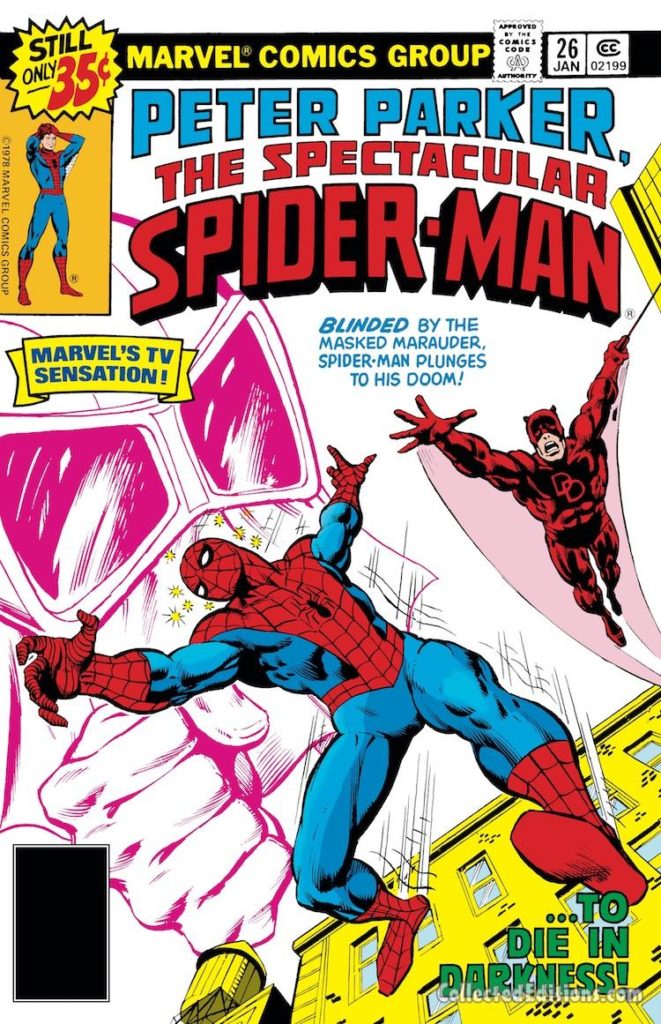 Peter Parker the Spectacular Spider-Man #26 cover; Daredevil
