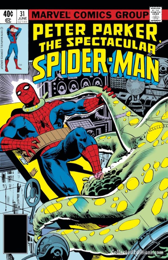 Peter Parker the Spectacular Spider-Man #31 cover; pencils, Al Milgrom; inks, Klaus Janson