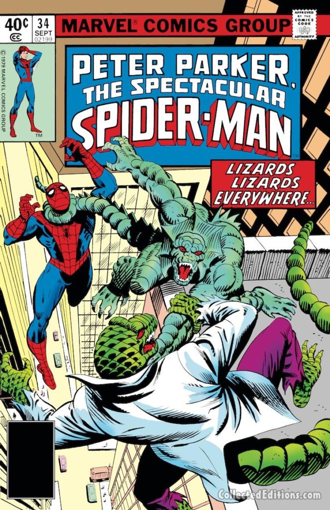 Spectacular Spider-Man #34 cover; pencils and inks, Al Milgrom; Lizard