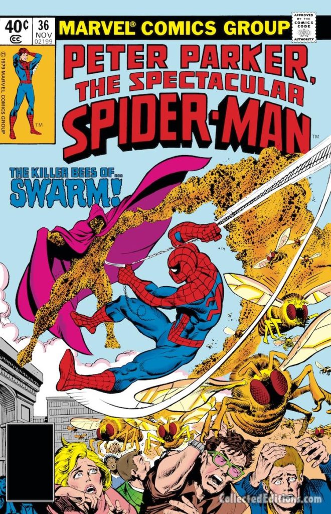 Spectacular Spider-Man #36 cover; pencils, Ed Hannigan; Swarm