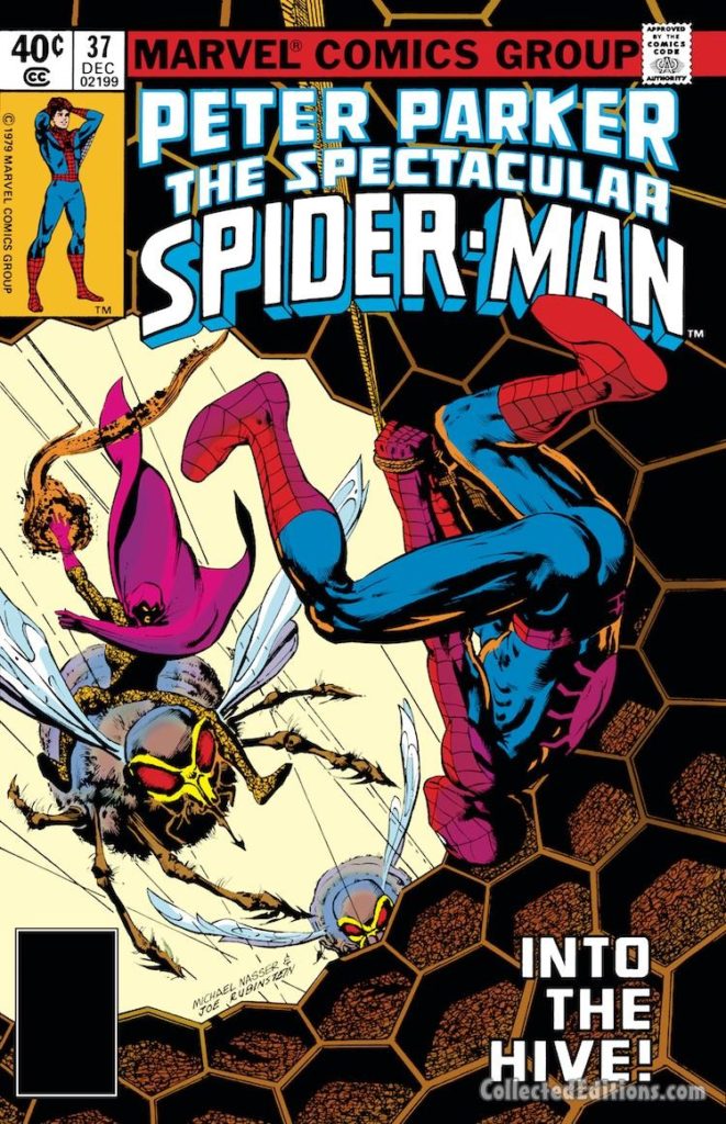 Spectacular Spider-Man #37 cover; pencils, Michael Netzer; Swarm