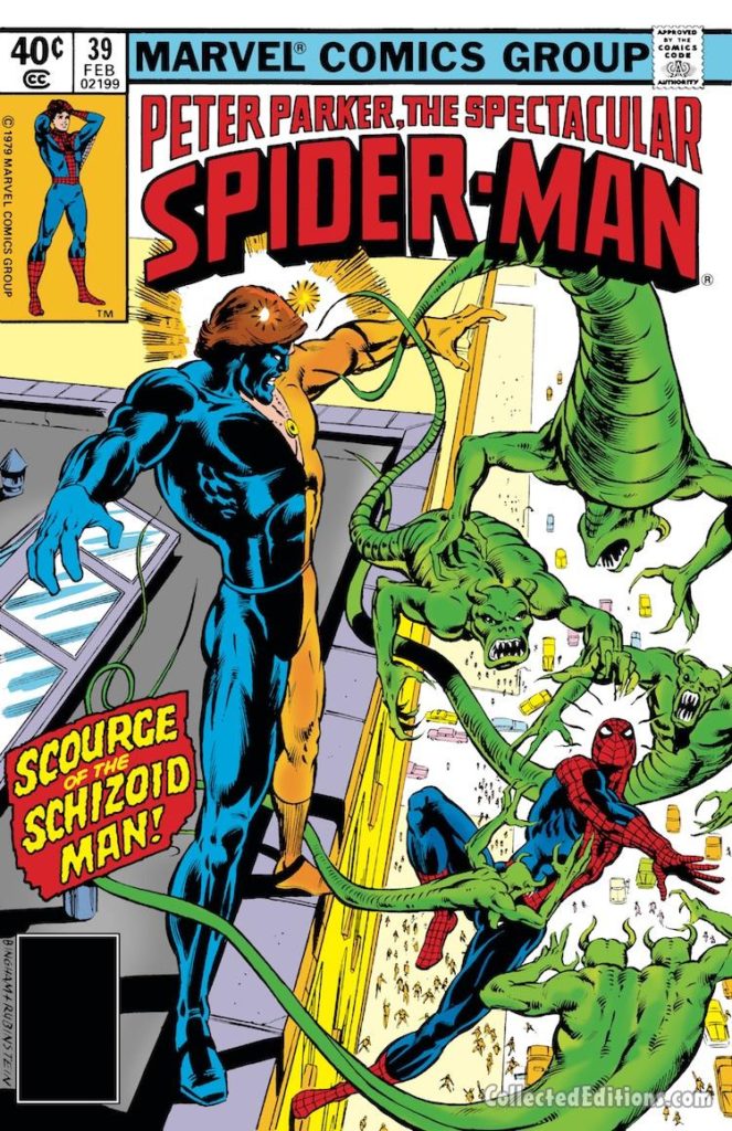 Spectacular Spider-Man #39 cover; pencils, Jerry Bingham; Schizoid Man