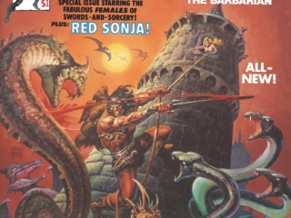 Savage Sword of Conan #29 cover; painted art, Ernie Chan