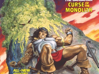 Savage Sword of Conan #33 cover; painted art, Earl Norem; Curse of the Monolith