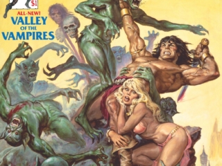 Savage Sword of Conan #38 cover; painted art, Earl Norem