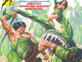 Savage Sword of Conan #42 cover; painted art, Bob Larkin