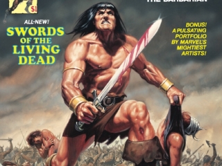 Savage Sword of Conan #44 cover; painted art, Bob Larkin