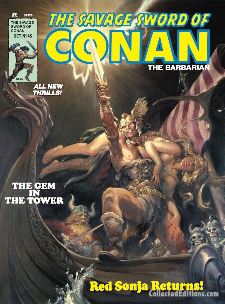 Savage Sword of Conan #45 cover; painted art, Nestor Redondo
