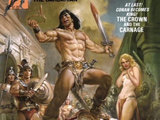 Savage Sword of Conan #52 cover; painted art, Nestor Redondo; King Conan
