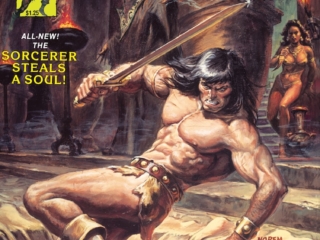 Savage Sword of Conan #53 cover; painted art, Earl Norem