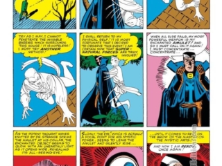 Strange Tales. Doctor Strange in &ldquo;The House of Shadows!&rdquo;, pg. 3; pencils and inks, Steve Ditko; astral form, Eye of Agamotto