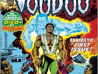 Strange Tales #169 cover; pencils and inks, John Romita Sr.; Fantastic First Issue, Died Yet Lives Again, Brother Voodoo first appearance, Jericho Drumm, Roy Thomas