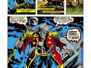 Strange Tales #171, pg. 6; pencils, Gene Colan; inks Frank Giacoia; Brother Voodoo, Jericho Drumm, Baron Samedi, Lord of the Dead, 1970s Marvel Horror, Haiti
