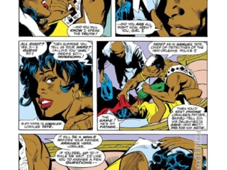 Strange Tales #172, pg. 4; pencils, Gene Colan; inks Dick Giordano; Brother Voodoo, Jericho Drumm, Loralee Tate, first appearance, girlfriend