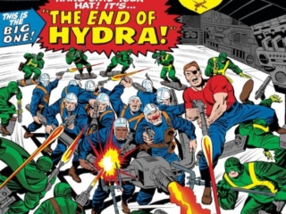 Strange Tales #140 cover; pencils, Jack Kirby; inks, Joe Sinnott; The End of Hydra, Dum Dum Dugan, Gabe Jones, Nick Fury Agent of SHIELD