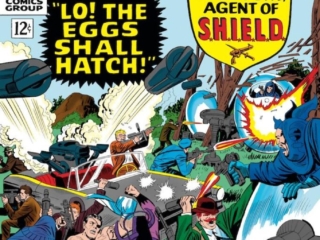 Strange Tales #145 cover; pencils, Jack Kirby; inks, Mike Esposito; Lo The Eggs Shall Hatch, Nick Fury, Agent of SHIELD, Dum Dum Dugan, Jasper Sitwell