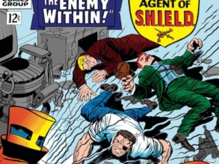 Strange Tales #147 cover; pencils, Jack Kirby; inks, Dick Ayers; The Enemy Within, Nick Fury, Agent of SHIELD