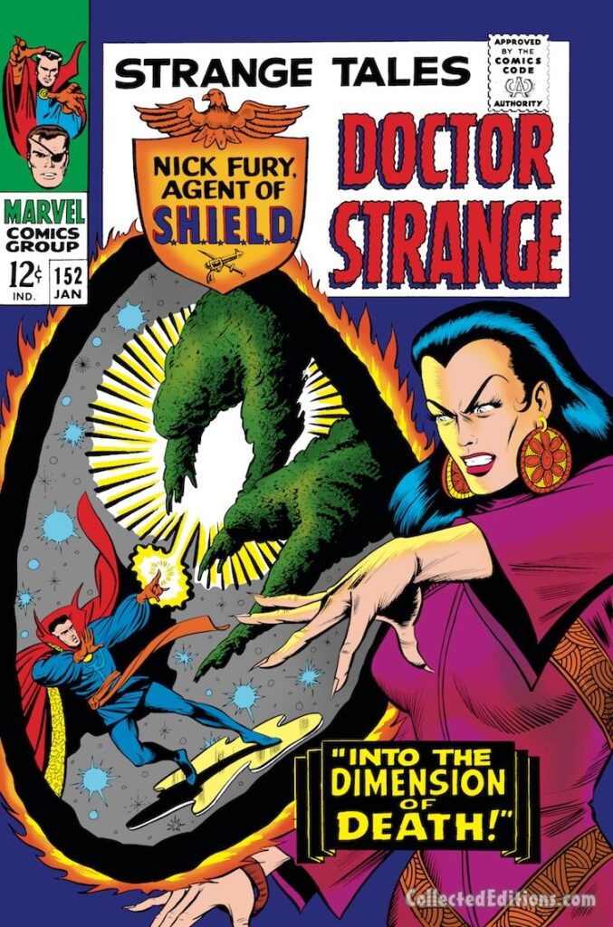 Strange Tales #152 cover; pencils and inks, Bill Everett; Doctor Strange