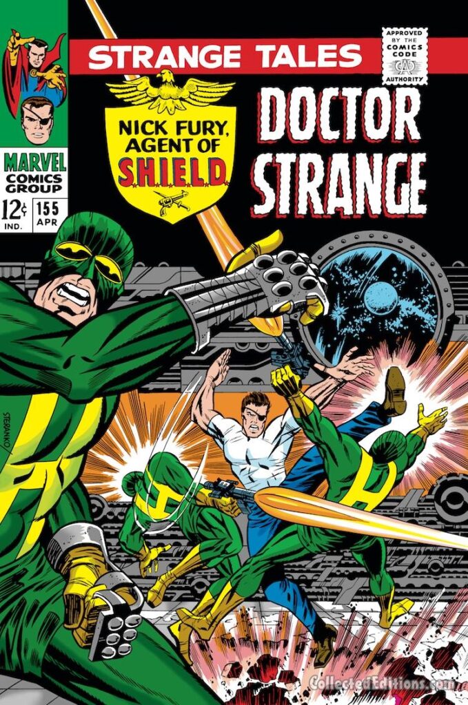 Strange Tales #155 cover; pencils and inks, Jim Steranko; Nick Fury, Agent of S.H.I.E.L.D., SHIELD, Hydra