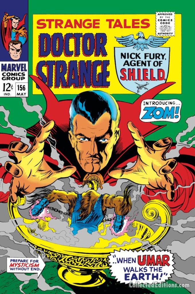 Strange Tales #156 cover; pencils and inks, Marie Severin; Doctor Strange, Nick Fury, Agent of SHIELD