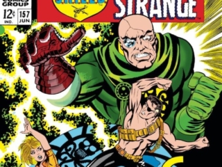 Strange Tales #157 cover; pencils and inks, Jim Steranko; Nick Fury, Agent of SHIELD, Baron Strucker, Laura Brown