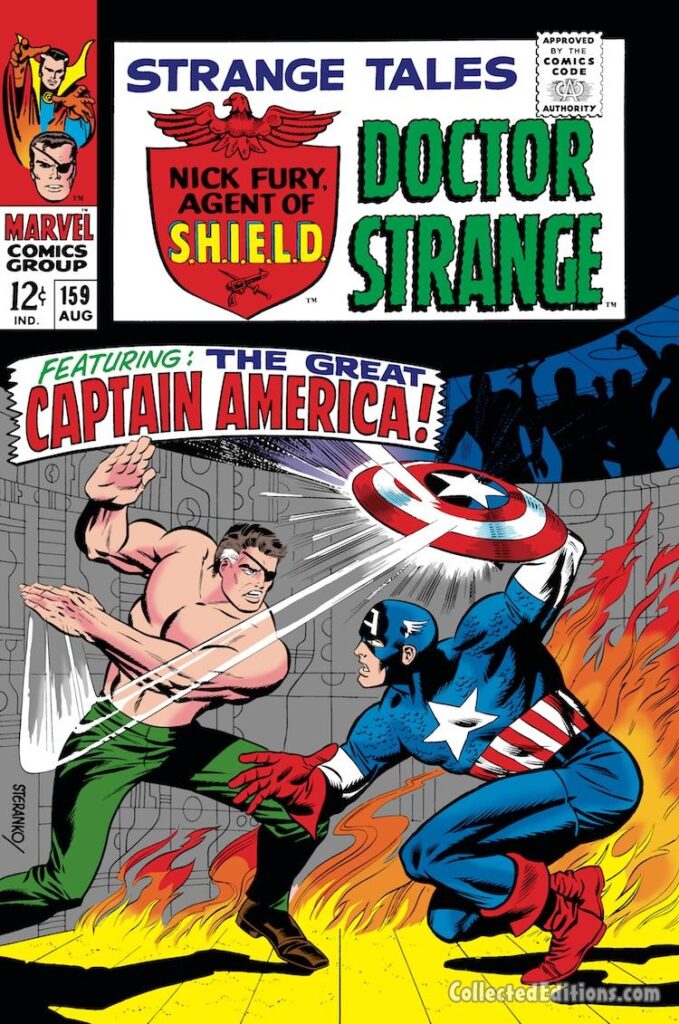 Strange Tales #159 cover; pencils and inks, John Romita Sr., Jim Steranko; Nick Fury, Agent of SHIELD, Captain America