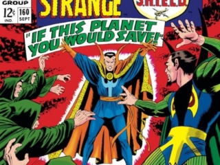 Strange Tales #160 cover; pencils and inks, Dan Adkins; Doctor Strange, If This Planet You Would Save, Baron Mordo