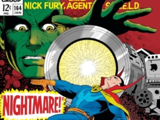 Strange Tales #164 cover; pencils and inks, Dan Adkins; Doctor Strange, Nightmare