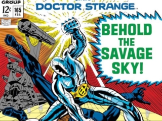 Strange Tales #165 cover; pencils and inks, Jim Steranko; Behold the Savage Sky, Nick Fury, Agent of SHIELD, S.H.I.E.L.D.
