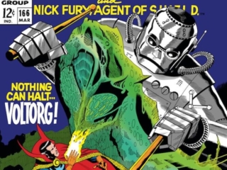 Strange Tales #166 cover; pencils and inks, Dan Adkins; Voltorg, Doctor Strange