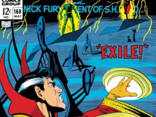 Strange Tales #168 cover; pencils and inks, Dan Adkins; Exile, Doctor Strange