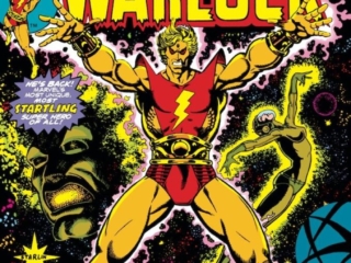 Strange Tales #178 cover; pencils and inks, Jim Starlin; Adam Warlock, The Man Who Stalked the Stars