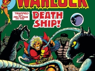 Strange Tales #179 cover; pencils and inks, Jim Starlin; Death Ship; Adam Warlock