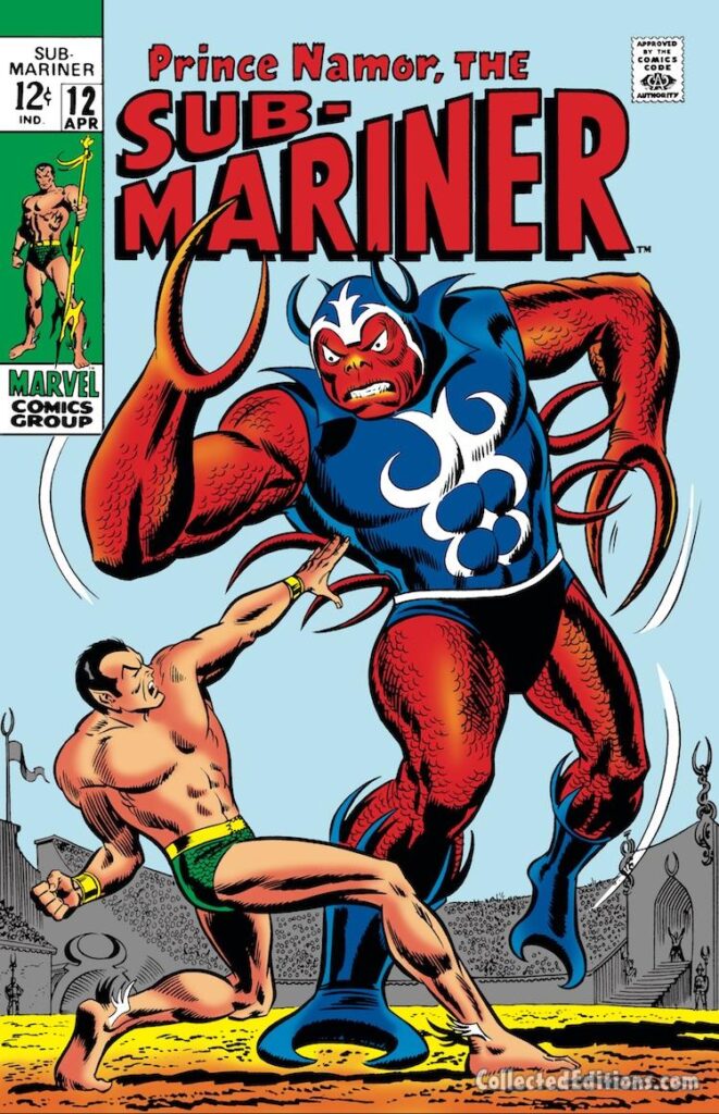 Sub-Mariner #12 cover; pencils, John Romita Sr.; inks, uncredited; Krustasos