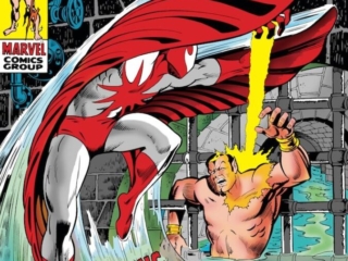 Sub-Mariner #19 cover; pencils, Marie Severin; inks, Johnny Craig; Sting-Ray, Walter Newell, Stingray